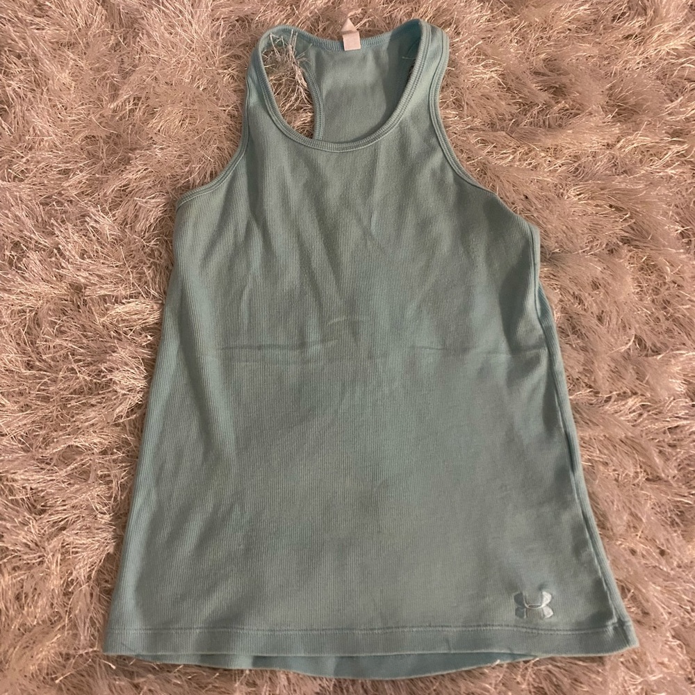 light blue tank top